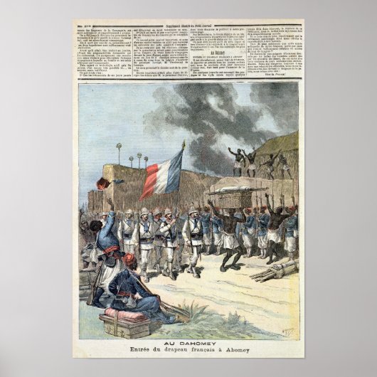 Poster Le drapeau français entrant dans Abomey (Devant)