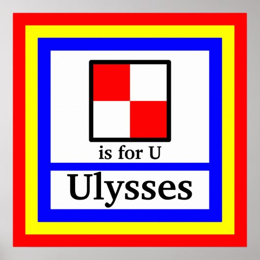 Poster Le drapeau nautique est pour le nom de U et de vot (Devant)