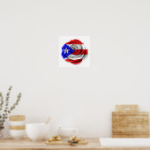 Poster Le drapeau Rose portoricain blanc (Cuisine)