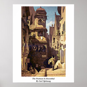 Poster Le facteur en Rosenthal par Carl Spitzweg