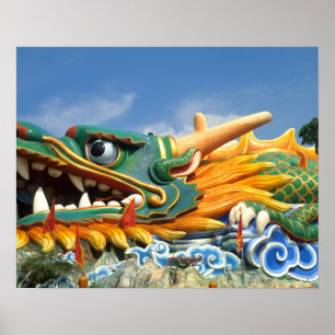 Poster Le fameux dragon à la villa Haw Par de Singapour 