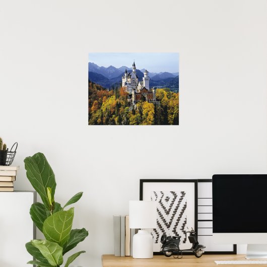 Poster Le fantaisiste Neuschwanstein est l'un des trois (Bureau à domicile)