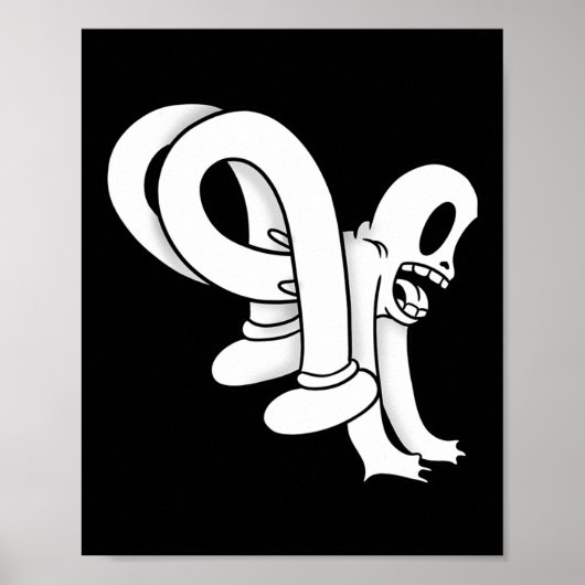 Poster Le Fantôme de Clown Twisty Blackwork (Devant)