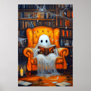 Poster Le fantôme des livres   Cosy Halloween Library Scè