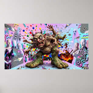 Poster Le farfadet de Memphis Design