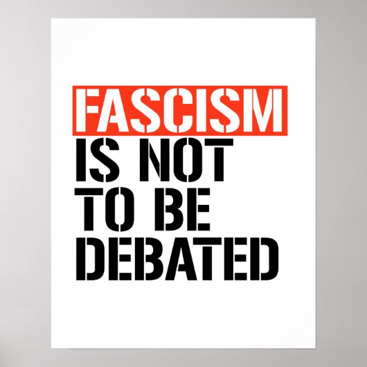 Poster Le fascisme ne doit pas être débattu (Devant)