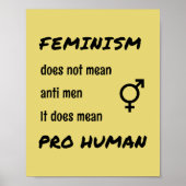Poster Le féminisme citation prohumaine typographique (Devant)