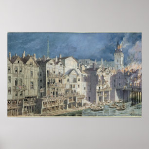Poster Le feu chez le Pont Meuniers aux. en 1621
