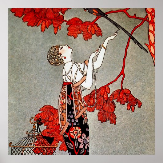 Poster Le Fickle Bird par George Barbier (Devant)