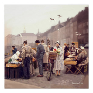 Poster Le Fishmarket sur le brin de Gammel