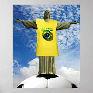 Poster Le football 2014 brésilien de gagnants du Brésil
