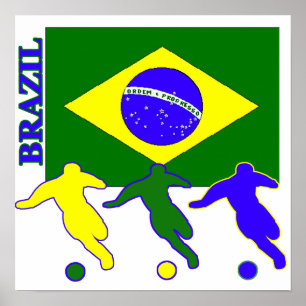 Poster Le football Brésil