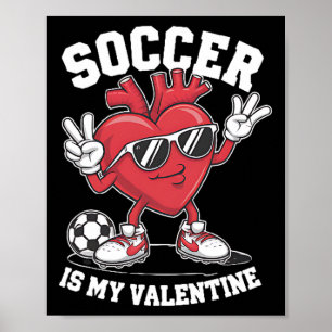 Poster Le football est mon cœur de la Saint-Valentin pour