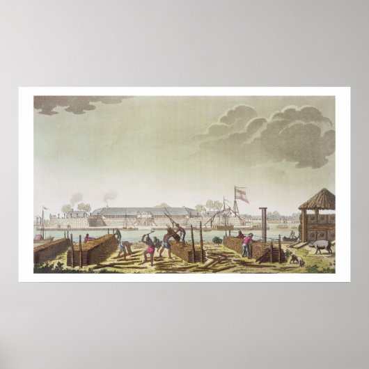 Poster Le fort de Batavia avec des bûcherons autochtones, (Devant)