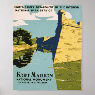 Poster Le Fort Marion National Monument Vintage