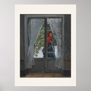 Poster Le Foulard Rouge de Monet - Art Impressionniste