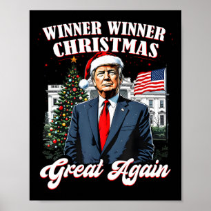 Poster Le gagnant de Noël Grand à nouveau amusant Trump 2