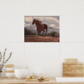 Poster Le gagnant- Thoroughbred Horse Racing Paining (Cuisine)