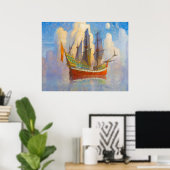 Poster Le galion d'or de Newell Convers Wyeth (Bureau à domicile)