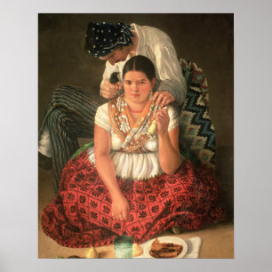 Poster Le garçon et la fille gitans, (huile sur la toile)