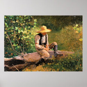 Poster Le garçon qui taille au couteau de Winslow Homer