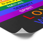 Poster Le Gay pride LGBT Rainbow Love gagne sur mesure (Coin)