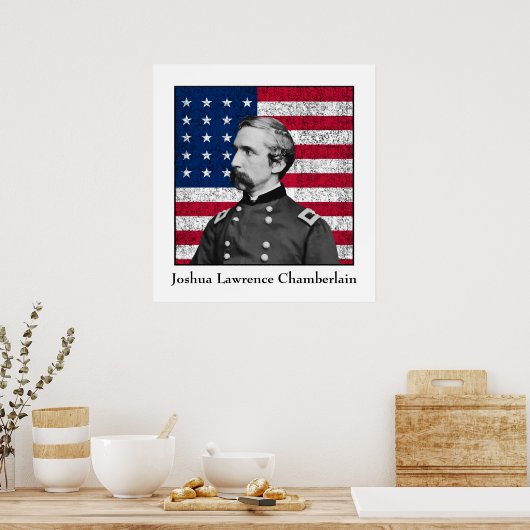 Poster Le général Chamberlain et le drapeau américain (Cuisine)