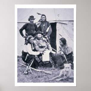 Poster Le général George A. Custer (1839-1876) avec son I
