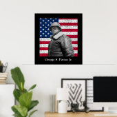 Poster Le général George S. Patton et le drapeau américai (Bureau à domicile)
