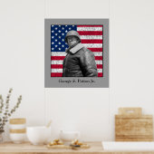 Poster Le général George S. Patton et le drapeau américai (Cuisine)