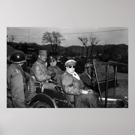 Poster Le Général MacArthur et personnel (Devant)