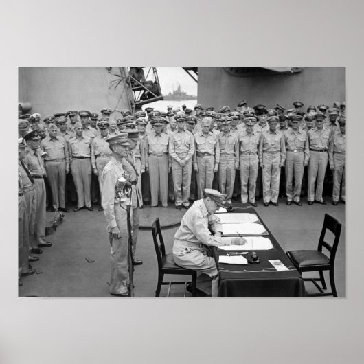 Poster Le général MacArthur signe la reddition japonaise (Devant)