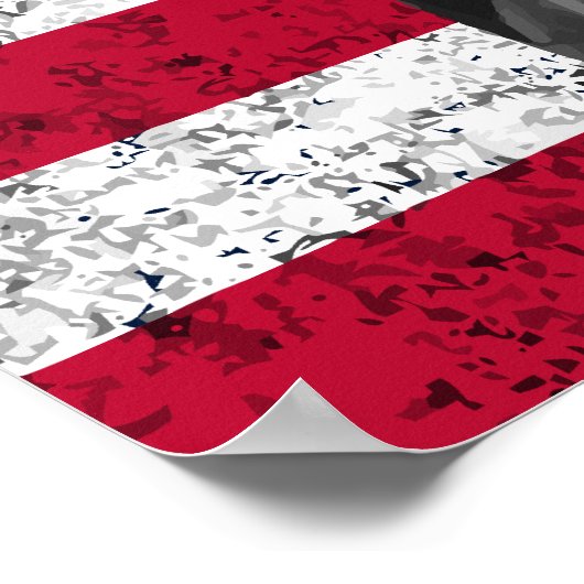 Poster Le général Patton et le drapeau américain (Coin)