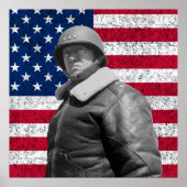 Poster Le général Patton et le drapeau américain (Devant)