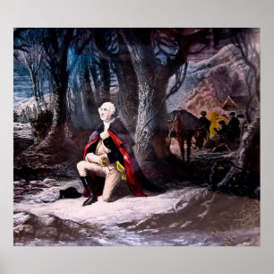 Poster Le Général Washington prie à la forge de vallée,