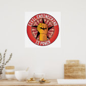 Poster Le génie civil est le pouvoir (Cuisine)