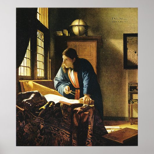 Poster Le géographe de Johannes Vermeer (vers 1669) (Devant)