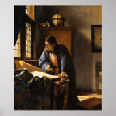 Poster Le géographe par Johannes Vermeer (Devant)