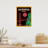 Poster Le Golden Gate Bridge de nuit (Cuisine)