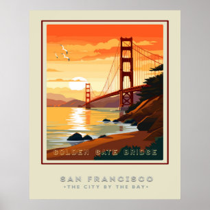 Poster Le Golden Gate Bridge de San Fran