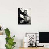 Poster Le Golden Gate Bridge en noir et blanc (Bureau à domicile)