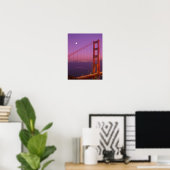 Poster Le Golden Gate Bridge peu après le coucher du sole (Bureau à domicile)