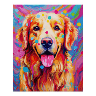 Poster Le Golden Retriever Dog 002 - Zetton Ziana
