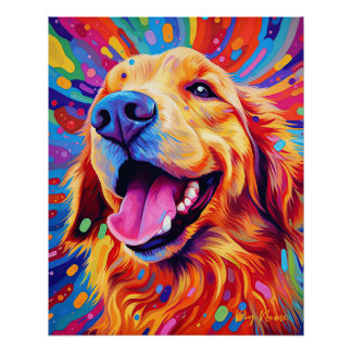 Poster Le Golden Retriever Dog 003 - Zetton Ziana