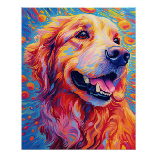 Poster Le Golden Retriever Dog 004 - Zetton Ziana