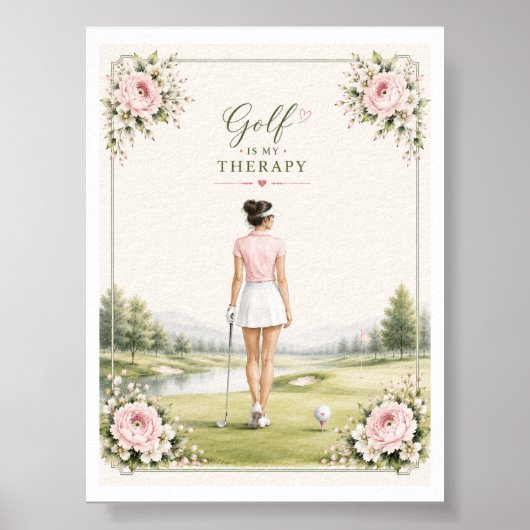 Poster Le golf est ma thérapie pour golfeuse (Devant)
