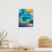 Poster Le golfe de l'Amérique carte colorée (Cuisine)