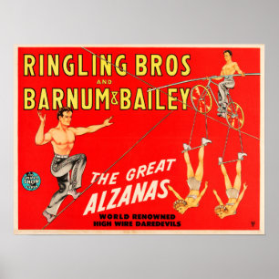 Poster Le Grand Alzanas Acrobat Linewalker Aerial Circus