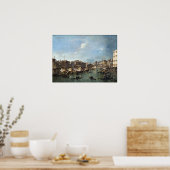 Poster Le Grand Canal Francesco Guardi avec le Rialto (Cuisine)