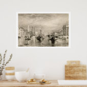 Poster Le Grand Canal, Venise, gravé par William Mille (Cuisine)
